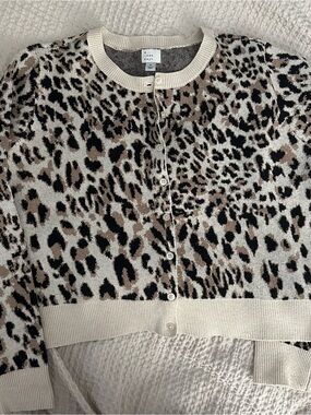 A new day cozy knit animal print leopard cheetah button up cardigan sweater